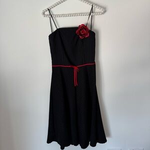 NWT rampage black striped dress with red flower